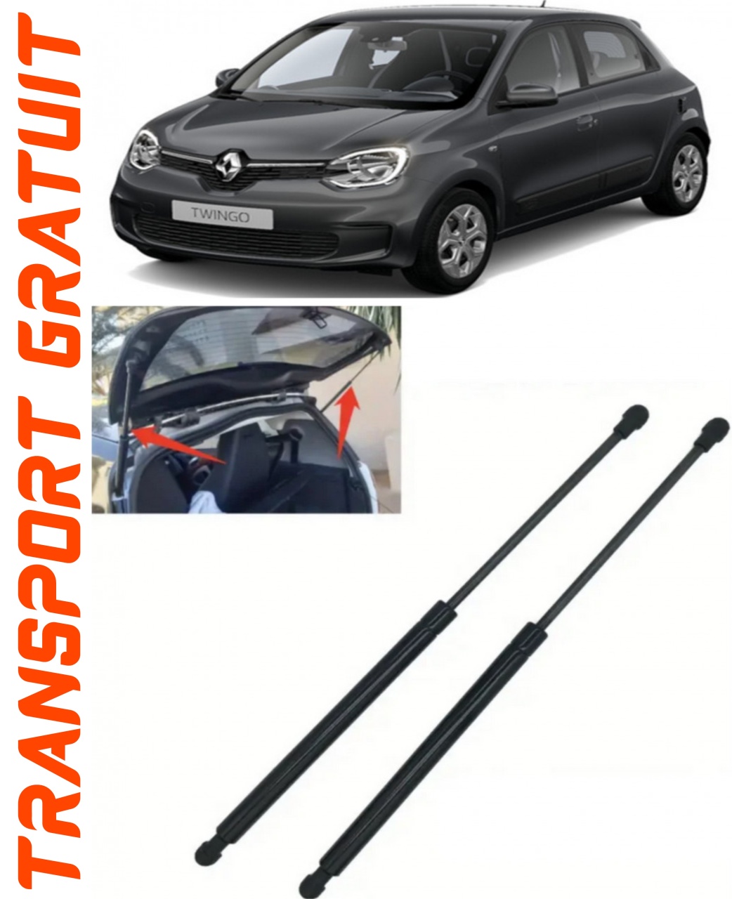Set 2 amortizoare Haion portbagaj pentru masina Renault Twingo III