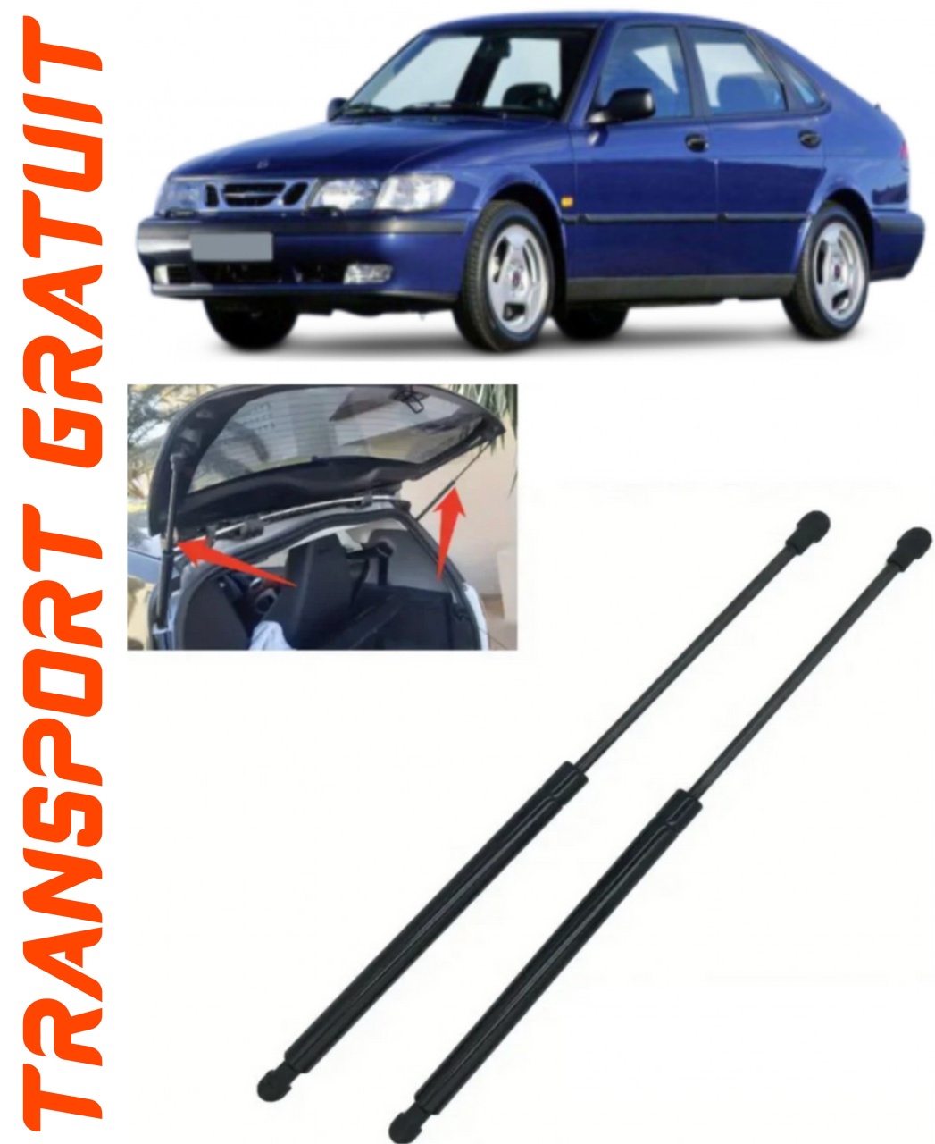 Set 2 amortizoare Haion portbagaj pentru masina SaaB 9-3