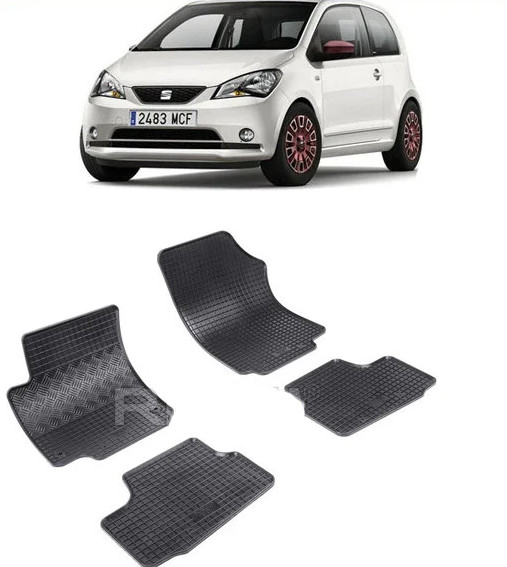 Set 4 covorase Seat Mii 2012-2019, din cauciuc 100%, compatibile cu autoturismul SEAT Mii