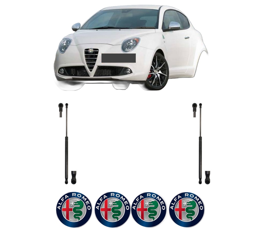Set amortizoare portbagaj haion pentru ALFA ROMEO MITO (955_) din 2008-2018, 2 bucati, KROSNO, 4 stickere auto ALFA ROMEO
