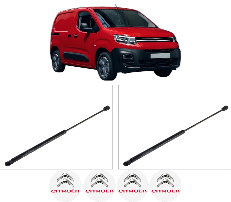 Set amortizoare portbagaj haion pentru CITROEN BERLINGO Box Body/MPV (K9) din 2018-2021, 2 bucati, KROSNO, 4 stickere auto CITROEN