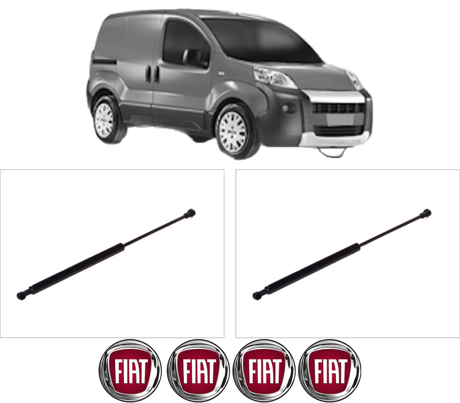Set amortizoare portbagaj haion pentru FIAT 500 (312_) din 2007-2020, 2 bucati, KROSNO, 4 stickere auto FIAT