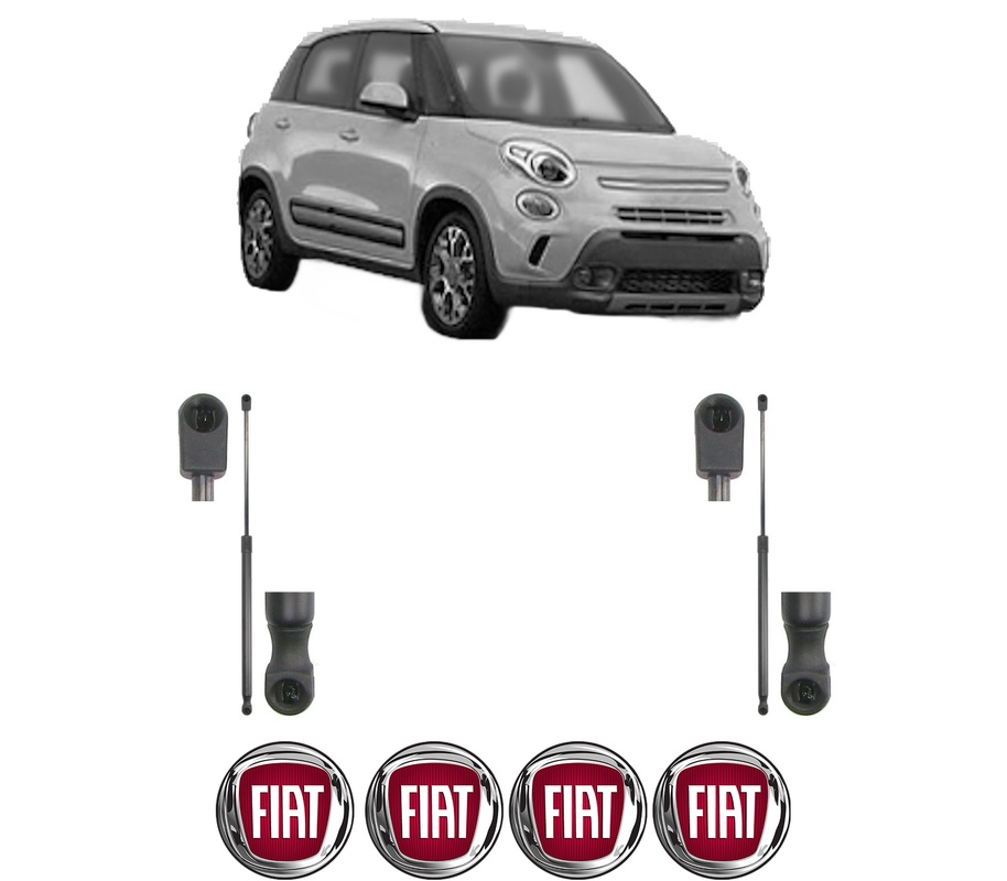 Set amortizoare portbagaj haion pentru FIAT 500L (351_, 352_) din 2012-2018, 2 bucati, KROSNO, 4 stickere auto FIAT