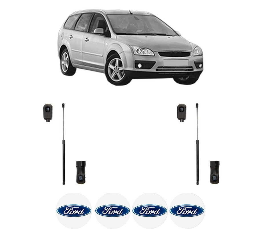 Set amortizoare portbagaj haion pentru FORD FOCUS II Turnier (DA_, FFS, DS) din 2004-2012, 2 bucati, MAGNUM TECHNOLOGY, 4 stickere auto FORD