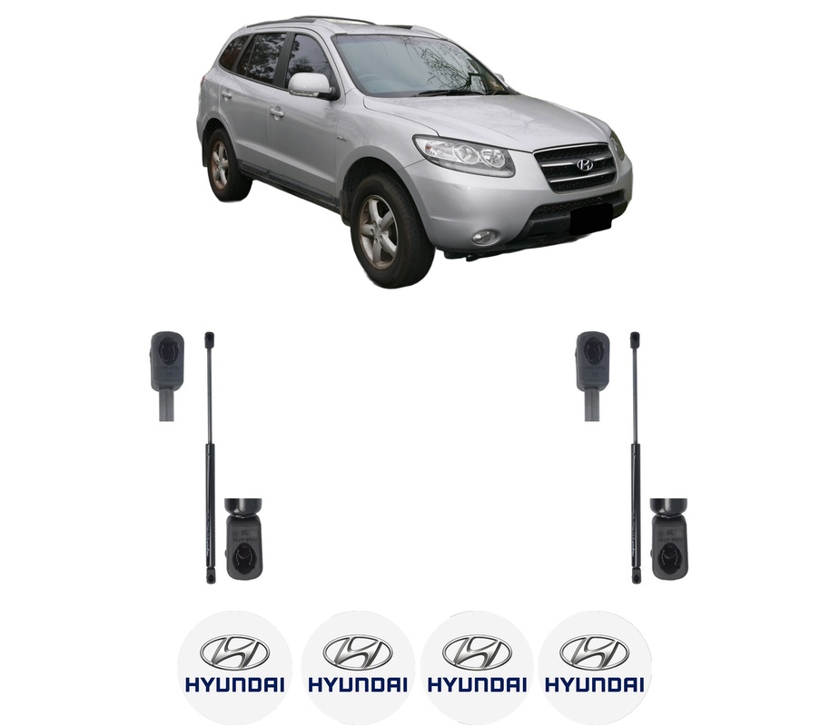 Set amortizoare portbagaj haion pentru HYUNDAI SANTA FÉ II (CM) din 2006-2012, 2 bucati, MAGNUM TECHNOLOGY, 4 stickere auto HYUNDAI