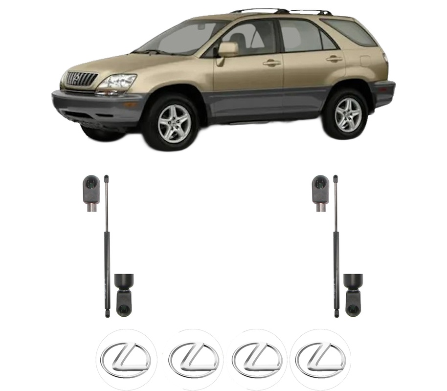 Set amortizoare portbagaj haion pentru LEXUS RX (_U3_) din 2003-2008, 2 bucati, KROSNO, 4 stickere auto LEXUS