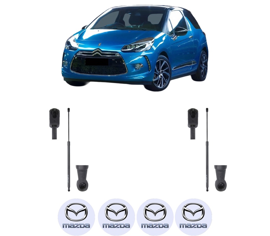 Set amortizoare portbagaj haion pentru MAZDA 3 Hatchback Van (BM) din 2015-2016, 2 bucati, KROSNO, 4 stickere auto MAZDA