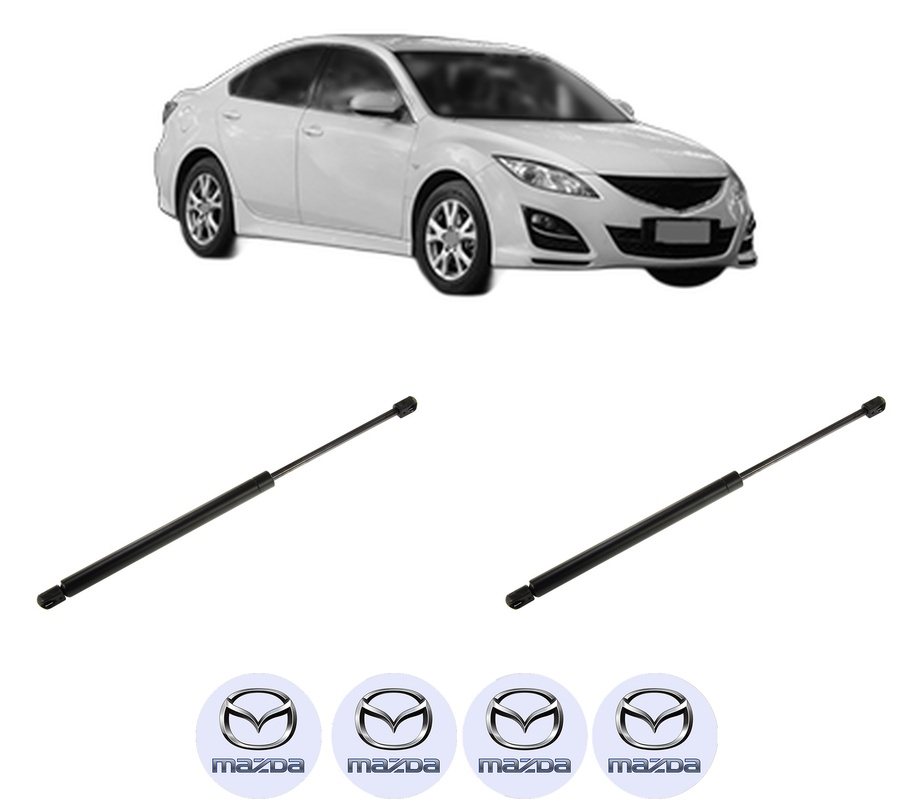 Set amortizoare portbagaj haion pentru MAZDA 6 Hatchback (GH) din 2007-2013, 2 bucati, KROSNO, 4 stickere auto MAZDA