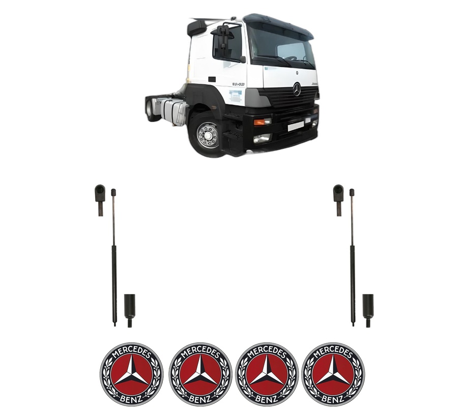 Set amortizoare portbagaj haion pentru MERCEDES-BENZ AXOR 2 din 2004-2011, 2 bucati, KROSNO, 4 stickere auto MERCEDES-BENZ