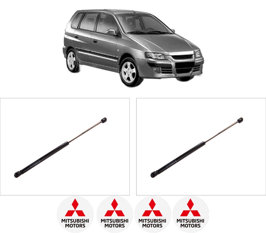 Set amortizoare portbagaj haion pentru MITSUBISHI SPACE STAR MPV (DG_A) din 1998-2004, 2 bucati, KROSNO, 4 stickere auto MITSUBISHI