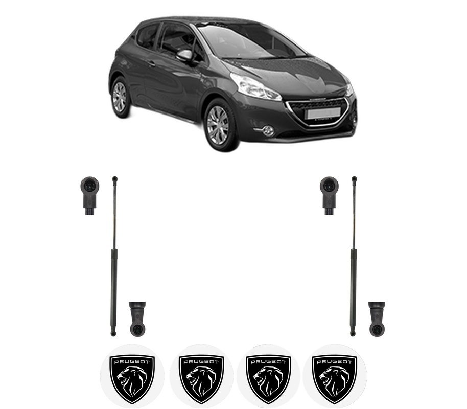 Set amortizoare portbagaj haion pentru PEUGEOT 208 Hatchback Van (CR_) din 2013-2019, 2 bucati, KROSNO, 4 stickere auto PEUGEOT