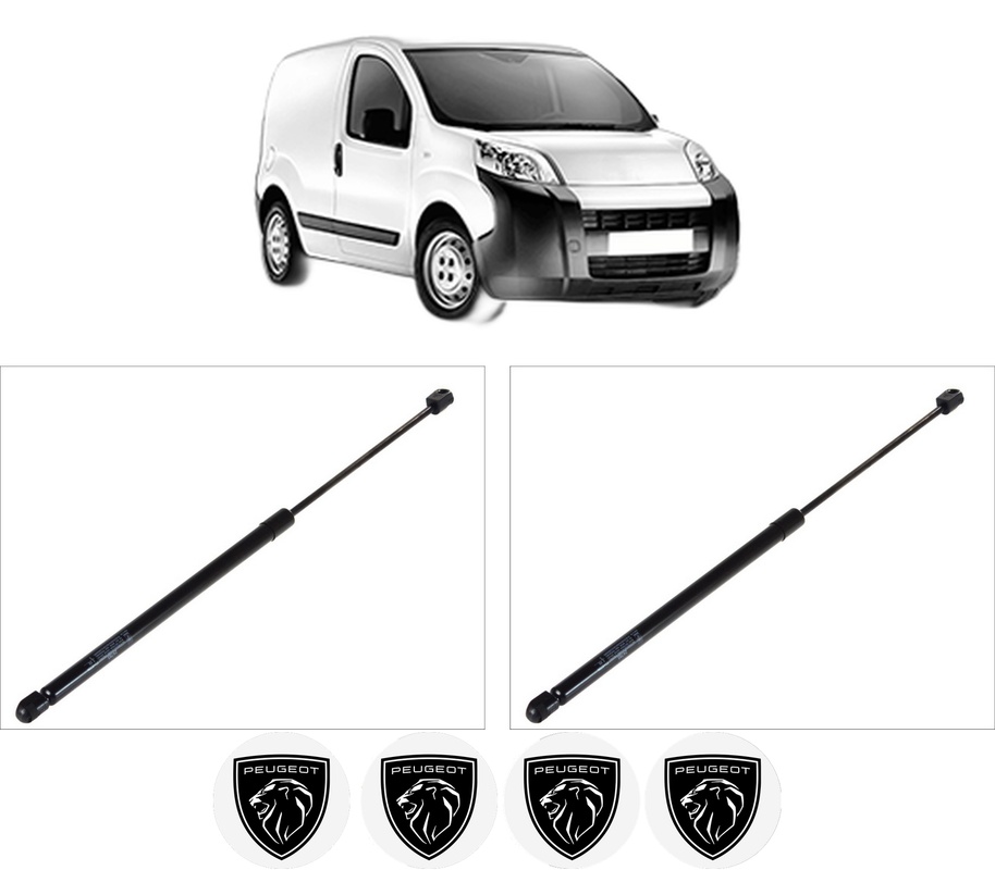 Set amortizoare portbagaj haion pentru PEUGEOT BIPPER (AA_) din 2008-2010, 2 bucati, KROSNO, 4 stickere auto PEUGEOT