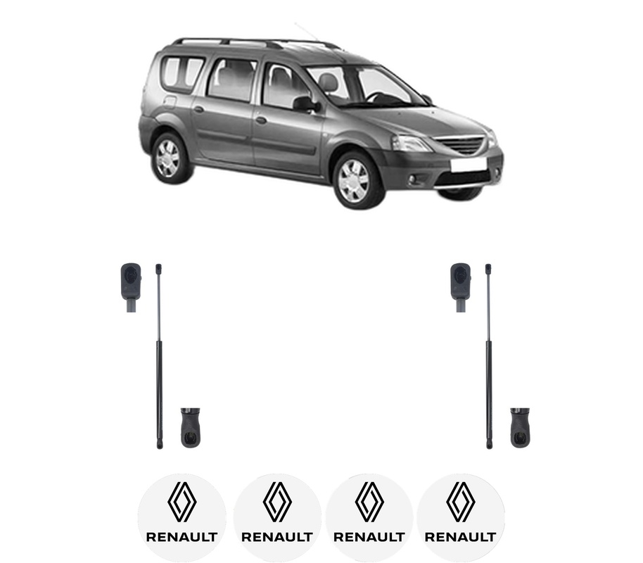 Set amortizoare portbagaj haion pentru RENAULT LOGAN I Estate (KS_) din 2007-2007, 2 bucati, MAGNUM TECHNOLOGY, 4 stickere auto RENAULT