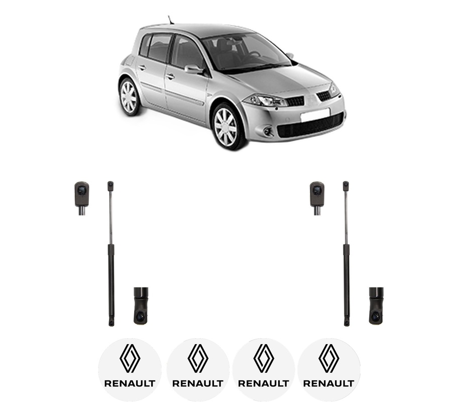Set amortizoare portbagaj haion pentru RENAULT MEGANE II (BM0/1_, CM0/1_) din 2002-2009, 2 bucati, MAGNUM TECHNOLOGY, 4 stickere auto RENAULT