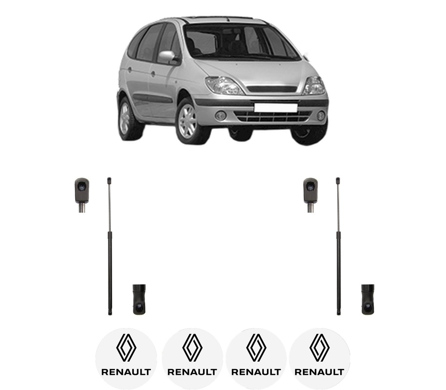 Set amortizoare portbagaj haion pentru RENAULT SCENIC I MPV (JA0/1_, FA0_) din 1999-2003, 2 bucati, MAGNUM TECHNOLOGY, 4 stickere auto RENAULT