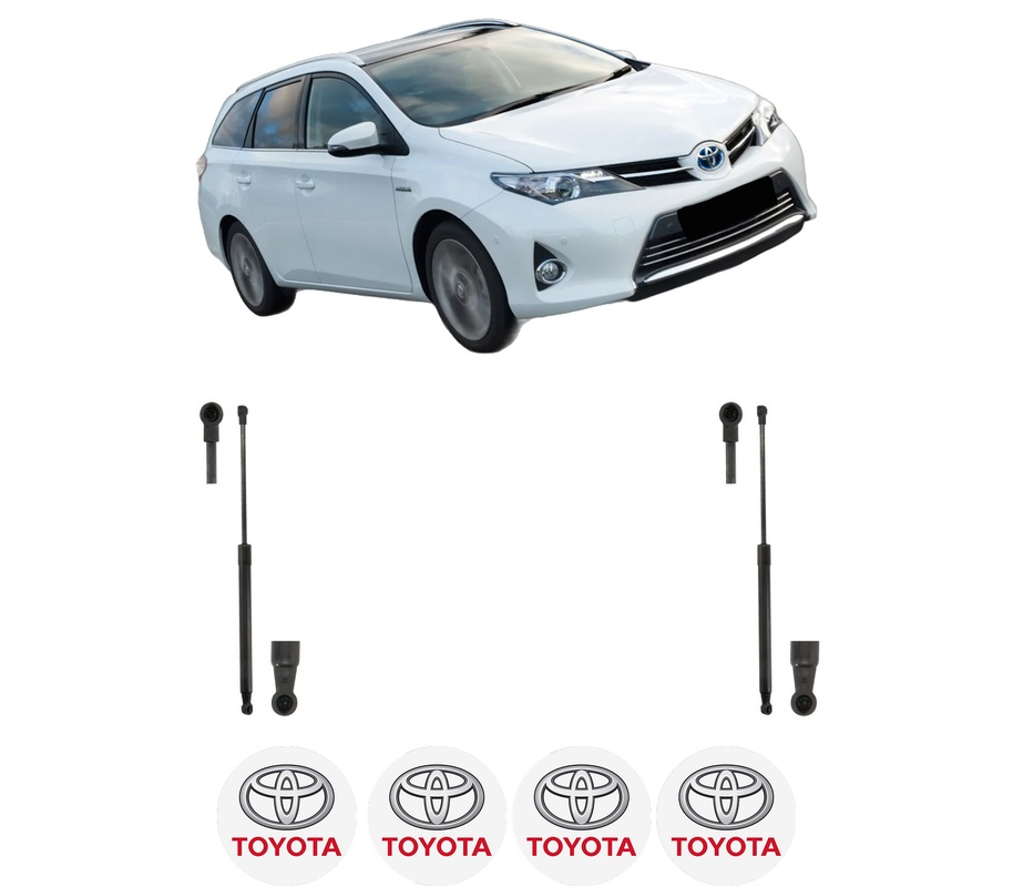 Set amortizoare portbagaj haion pentru TOYOTA AURIS Estate (_E18_) din 2013-2018, 2 bucati, KROSNO, 4 stickere auto TOYOTA