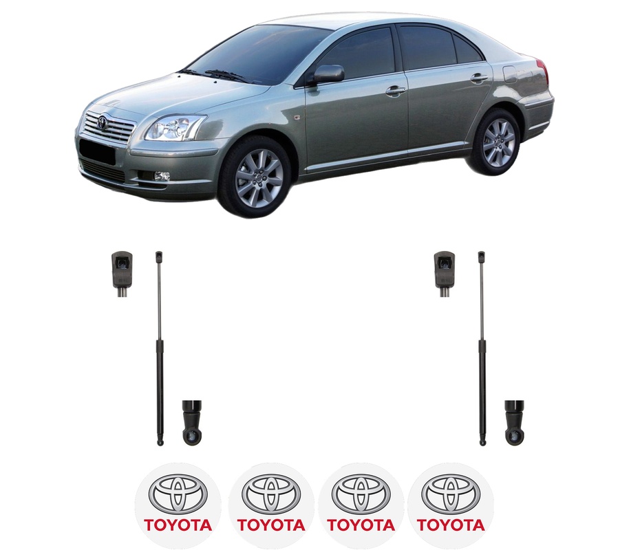 Set amortizoare portbagaj haion pentru TOYOTA AVENSIS (_T25_) din 2003-2008, 2 bucati, MAGNUM TECHNOLOGY, 4 stickere auto TOYOTA