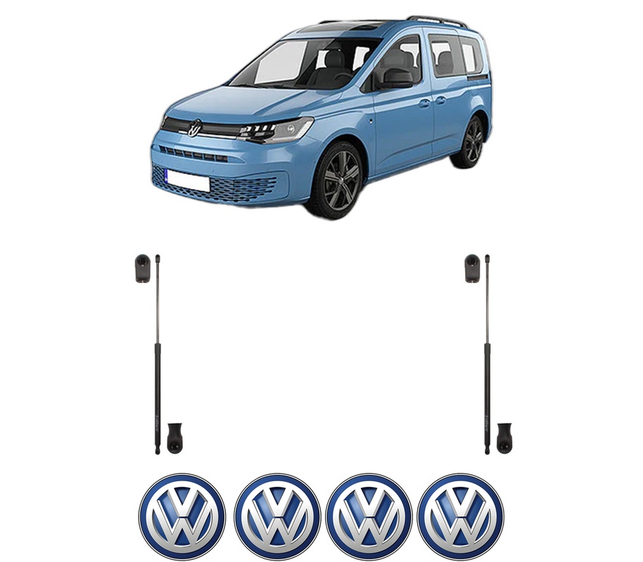Set amortizoare portbagaj haion pentru VW CADDY IV Box Body/MPV (SAA, SAH) din 2015-2020, 2 bucati, KROSNO, 4 stickere auto VW