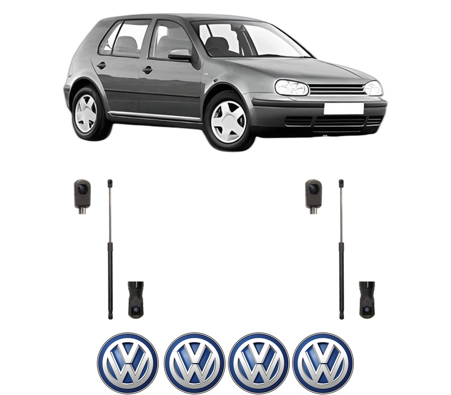 Set amortizoare portbagaj haion pentru VW GOLF IV (1J1) din 1997-2004, 2 bucati, MAGNUM TECHNOLOGY, 4 stickere auto VW
