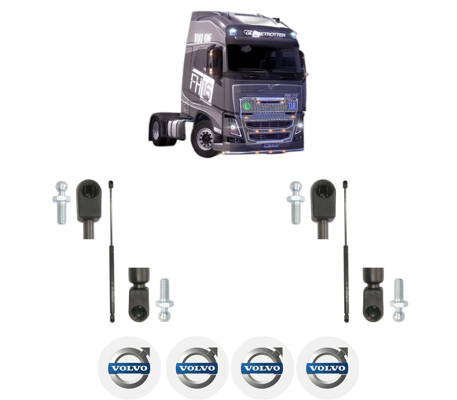 Set amortizoare portbagaj haion pentru VOLVO FH16 II din 2012-2012, 2 bucati, KROSNO, 4 stickere auto VOLVO
