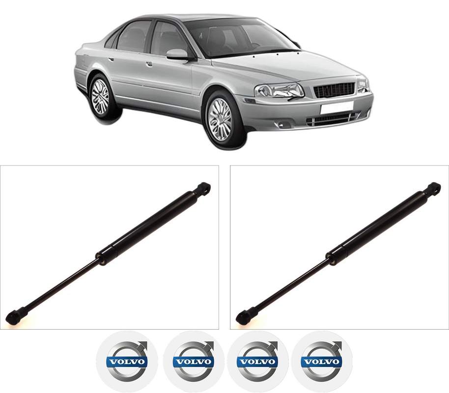 Set amortizoare portbagaj haion pentru VOLVO S80 I (184) din 1998-2006, 2 bucati, KROSNO, 4 stickere auto VOLVO