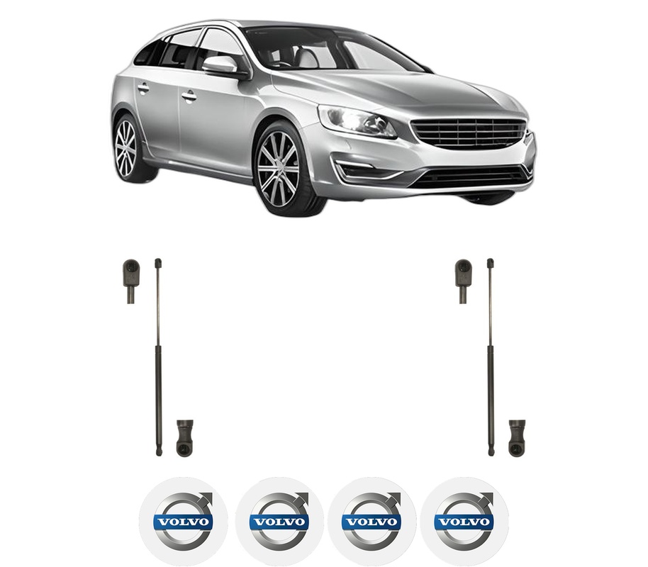 Set amortizoare portbagaj haion pentru VOLVO V60 I (155) din 2010-2018, 2 bucati, KROSNO, 4 stickere auto VOLVO