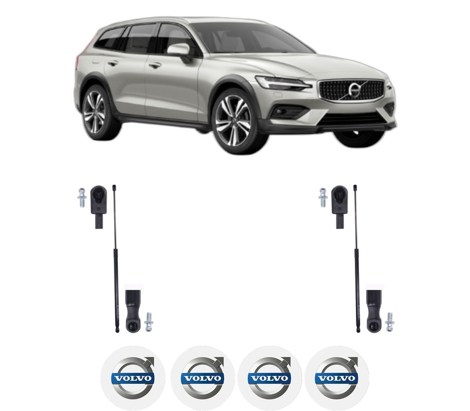 Set amortizoare portbagaj haion pentru VOLVO V60 II Cross Country (227) din 2018-2022, 2 bucati, KROSNO, 4 stickere auto VOLVO