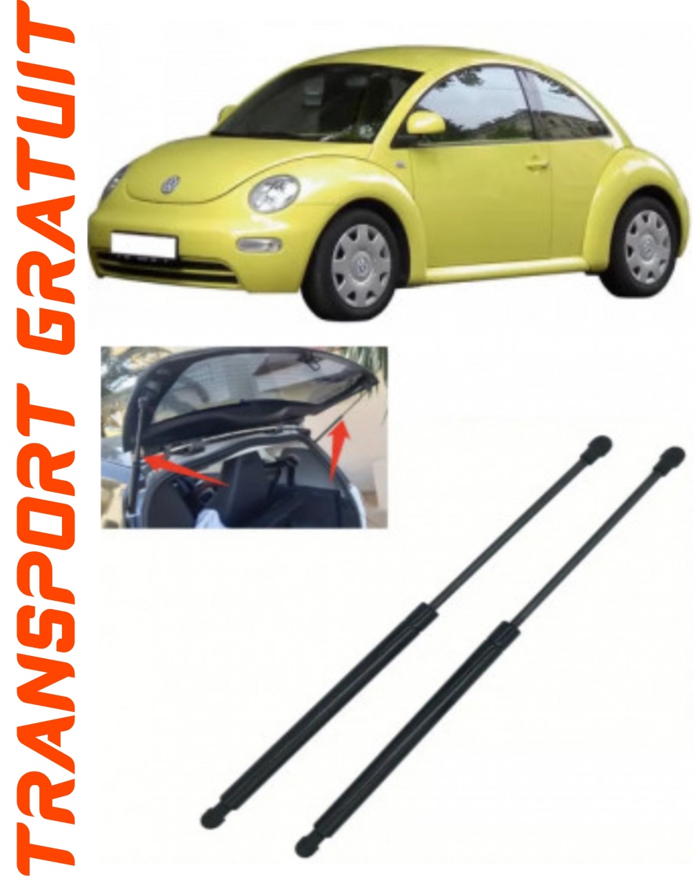 Set 2 amortizoare Haion portbagaj pentru masina VOLKSWAGEN New Beetle