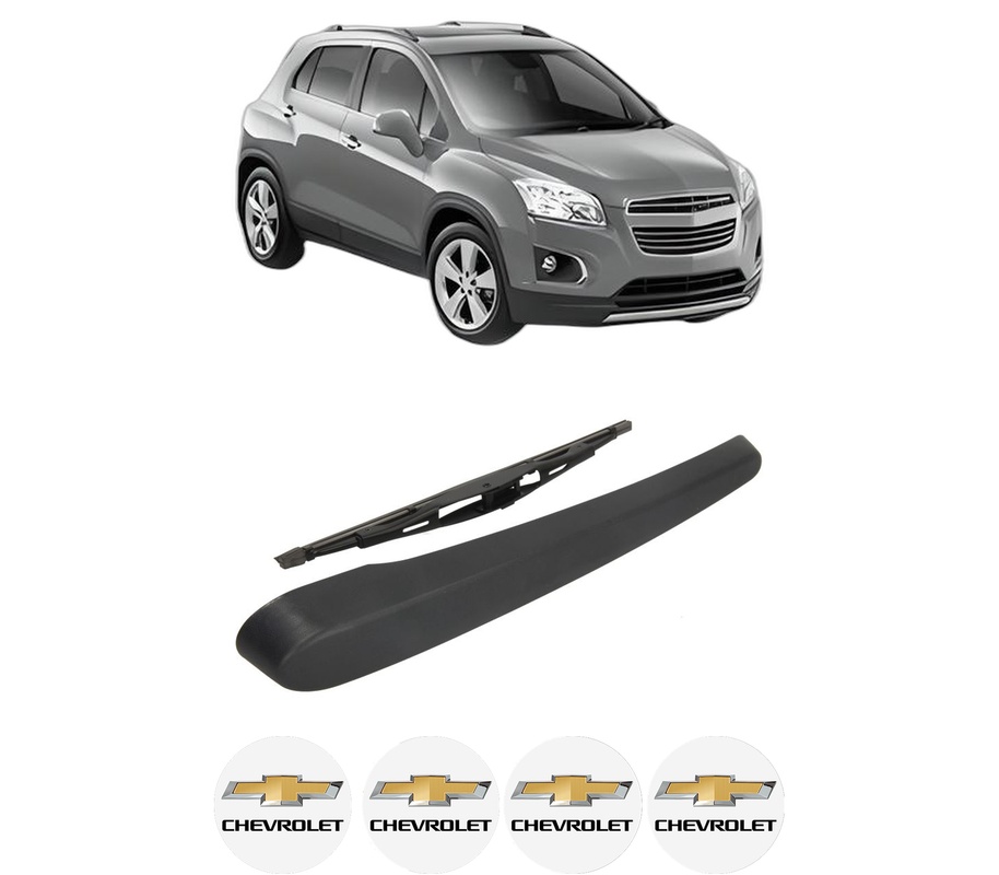 Set brat stergator spate cu lamela pentru CHEVROLET TRAX din 2012-2013, pentru spate, din cauciuc siliconat rezistent, Cri-Flo, 4 stickere auto CHEVROLET