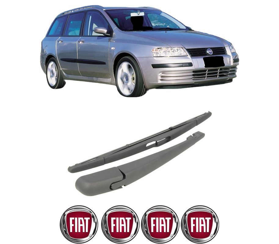 Set brat stergator spate cu lamela pentru FIAT STILO (192_) din 2001-2007, pentru spate, din cauciuc siliconat rezistent, Cri-Flo, 4 stickere auto FIAT