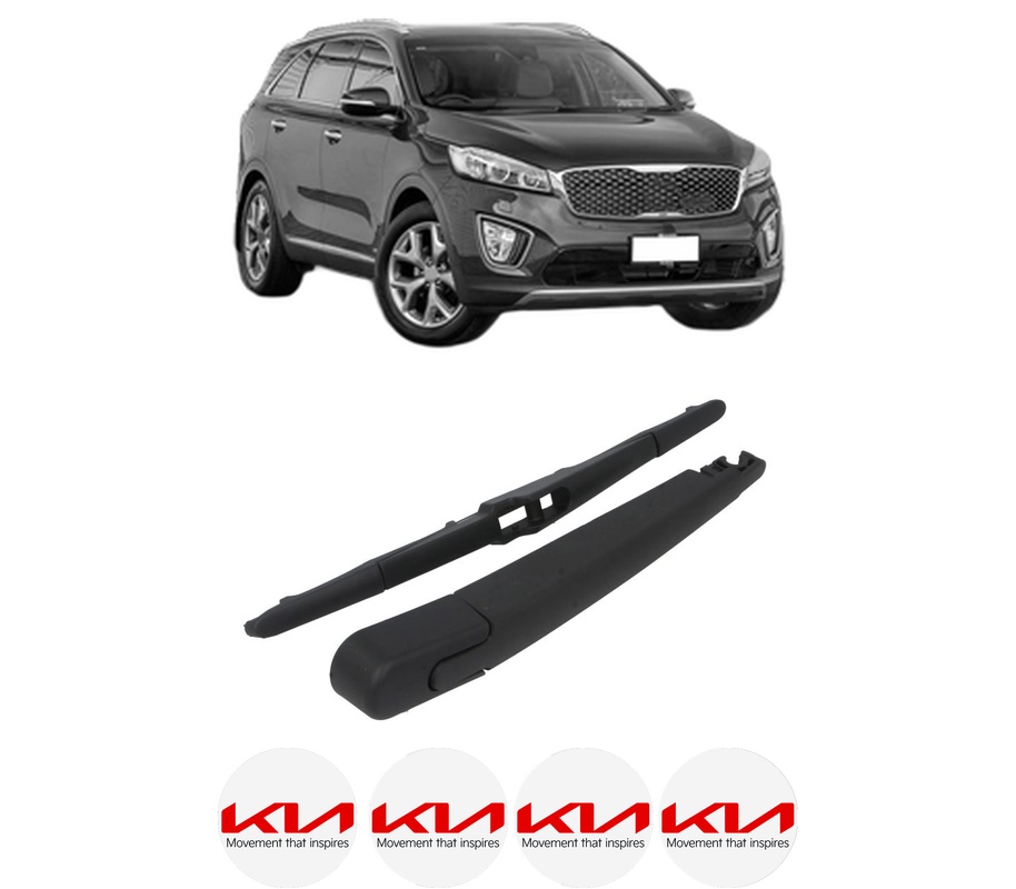 Set brat stergator spate cu lamela pentru KIA SORENTO III (UM) din 2015-2020, pentru spate, din cauciuc siliconat rezistent, Cri-Flo, 4 stickere auto KIA