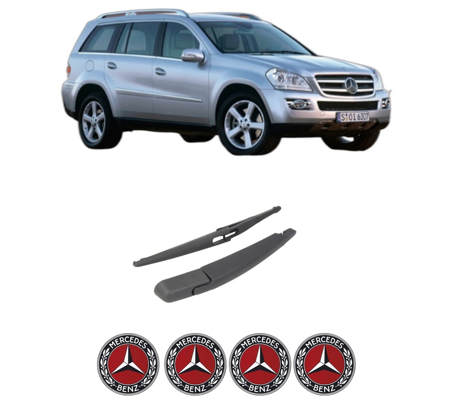 Set brat stergator spate cu lamela pentru MERCEDES-BENZ GL-CLASS (X164) din 2009-2012, pentru spate, din cauciuc siliconat rezistent, Cri-Flo, 4 stickere auto MERCEDES-BENZ