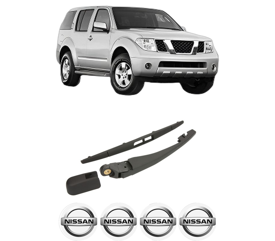 Set brat stergator spate cu lamela pentru NISSAN PATHFINDER III (R51) din 2005-2010, pentru spate, din cauciuc siliconat rezistent, Cri-Flo, 4 stickere auto NISSAN