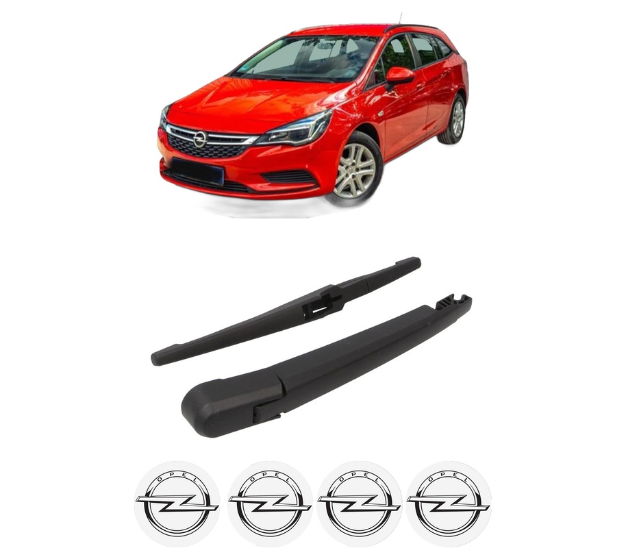 Set brat stergator spate cu lamela pentru OPEL ASTRA K (B16) din 2015-2022, pentru spate, din cauciuc siliconat rezistent, Cri-Flo, 4 stickere auto OPEL