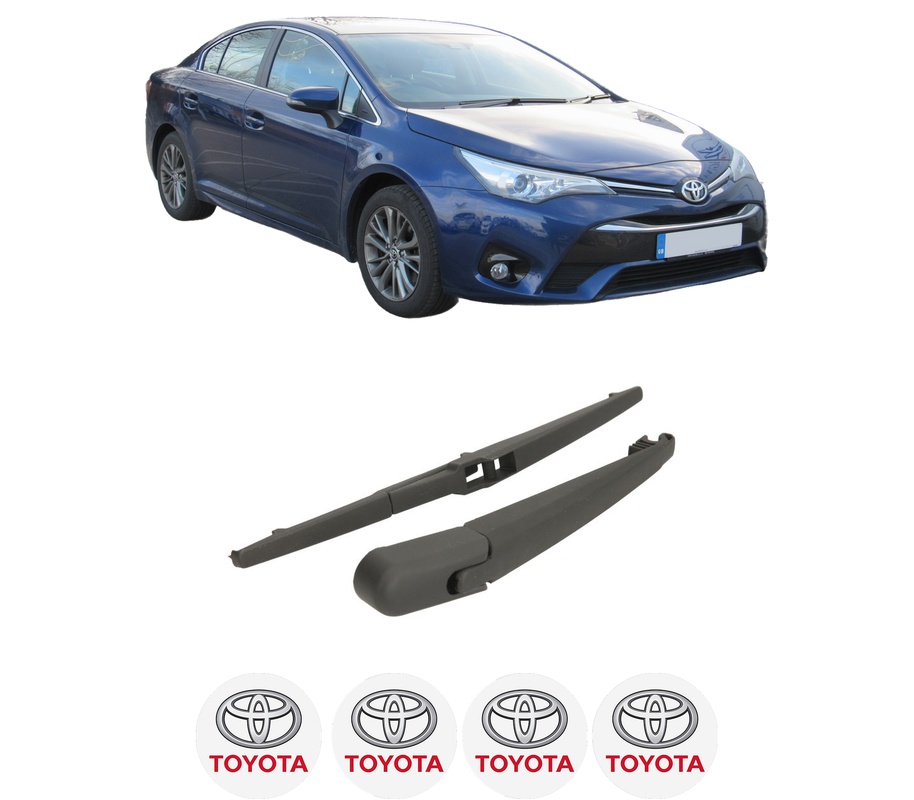 Set brat stergator spate cu lamela pentru TOYOTA AVENSIS Saloon (_T27_) din 2008-2018, pentru spate, din cauciuc siliconat rezistent, Cri-Flo, 4 stickere auto TOYOTA