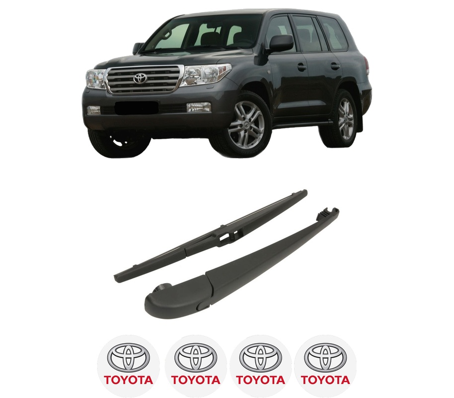 Set brat stergator spate cu lamela pentru TOYOTA LAND CRUISER 200 (_J2_) din 2008-2012, pentru spate, din cauciuc siliconat rezistent, Cri-Flo, 4 stickere auto TOYOTA