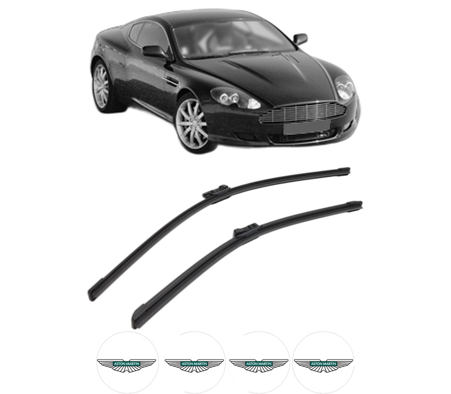 Set stergatoare auto ASTON MARTIN DB9 Vantage din 2008-2016, pentru parbriz auto, 2 bucati, Bosch Aerotwin, din cauciuc siliconat rezistent, 4 Stickere Auto ASTON MARTIN