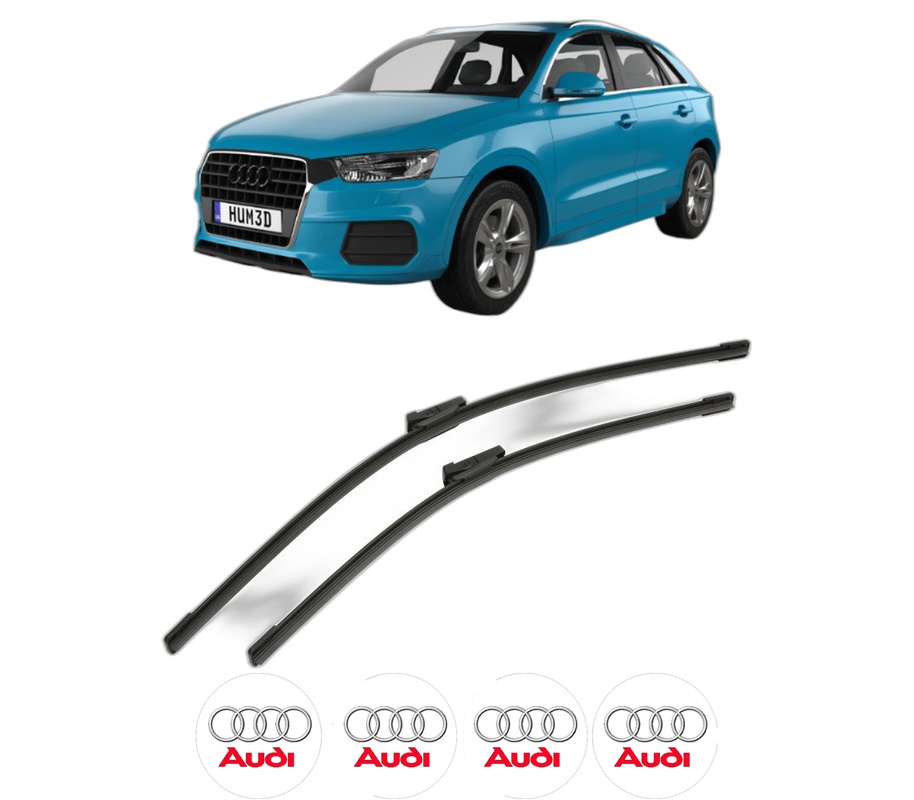 Set stergatoare auto AUDI Q3 (F3B) din 2018-2024, pentru parbriz auto, 2 bucati, Bosch Aerotwin, din cauciuc siliconat rezistent, 4 Stickere Auto AUDI
