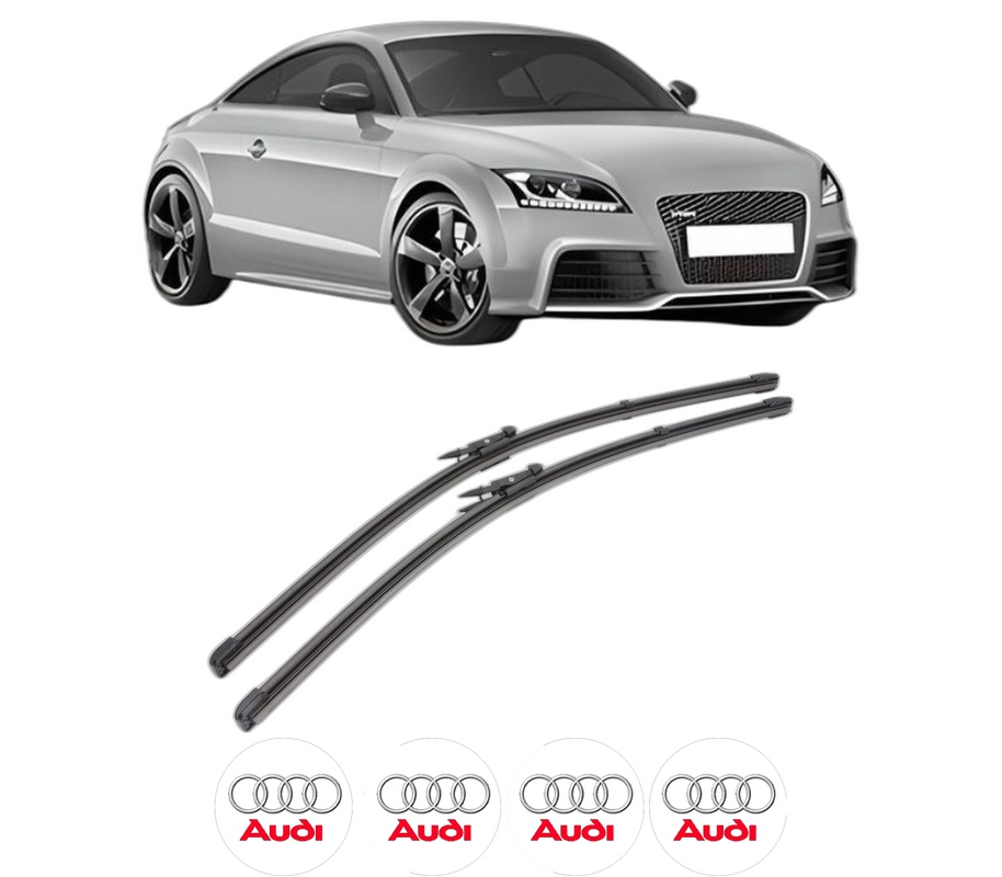 Set stergatoare auto AUDI TT (8J3) din 2006-2014, pentru parbriz auto, 2 bucati, Valeo Silencio Xtrm, din cauciuc siliconat rezistent, 4 Stickere Auto AUDI