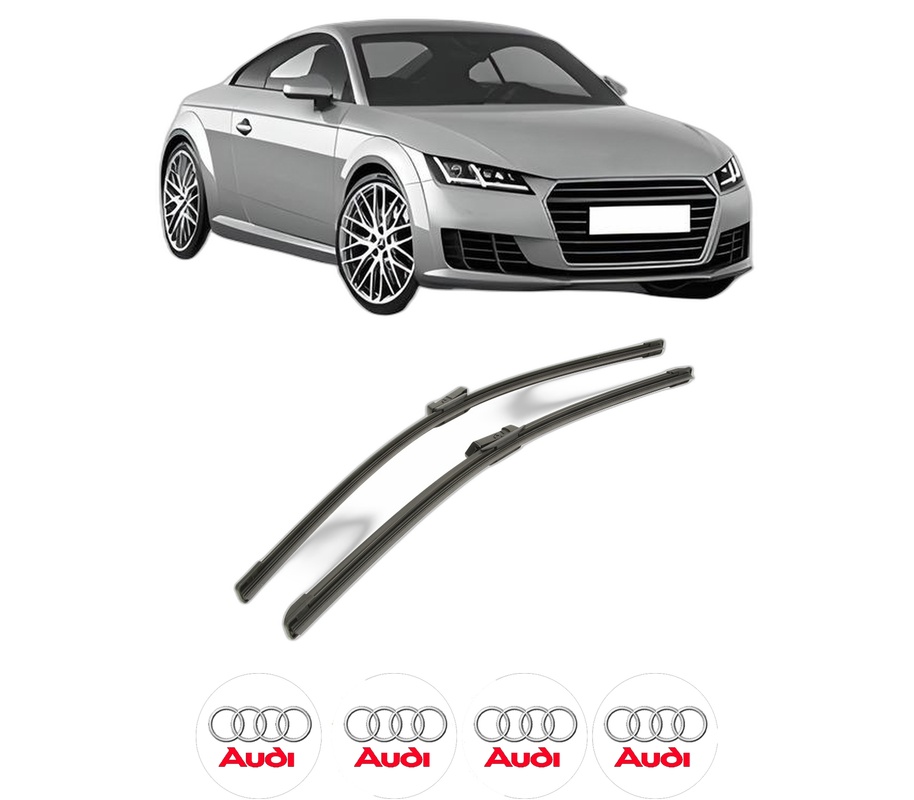 Set stergatoare auto AUDI TT (FV3, FVP) din 2014-2021, pentru parbriz auto, 2 bucati, Bosch Aerotwin, din cauciuc siliconat rezistent, 4 Stickere Auto AUDI