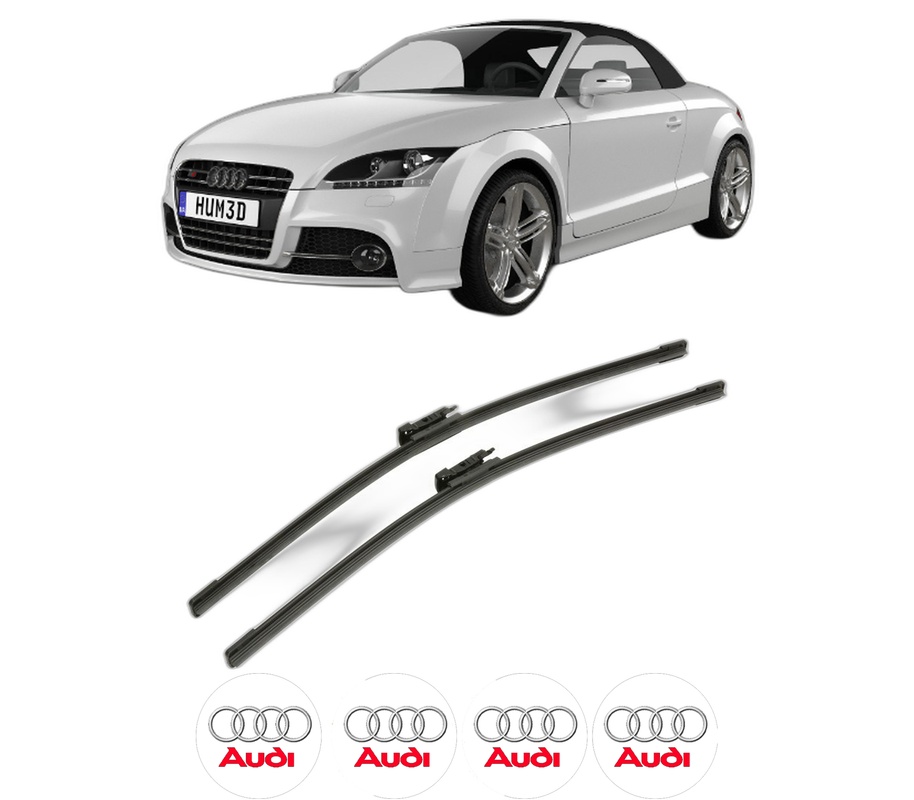 Set stergatoare auto AUDI TT Roadster (8J9) din 2007-2014, pentru parbriz auto, 2 bucati, Bosch Aerotwin, din cauciuc siliconat rezistent, 4 Stickere Auto AUDI