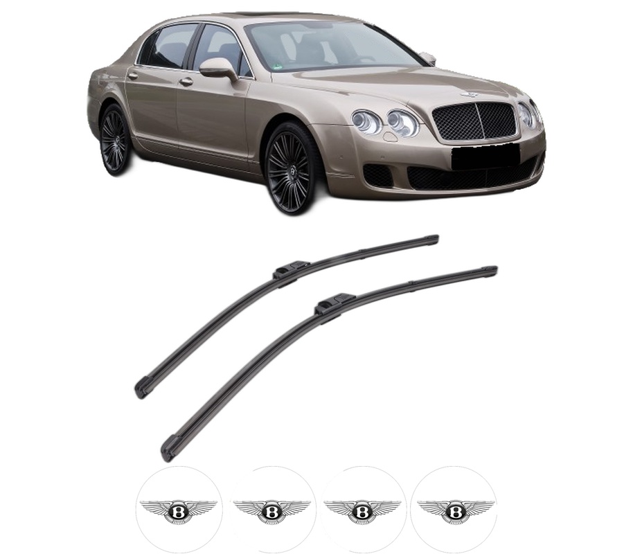Set stergatoare auto BENTLEY CONTINENTAL FLYING SPUR (3W_) din 2005-2013, pentru parbriz auto, 2 bucati, Valeo Silencio, din cauciuc siliconat rezistent, 4 Stickere Auto BENTLEY