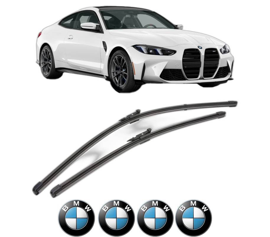 Set stergatoare auto BMW Seria 4 Coupe (G22, G82) din 2020-2024, pentru parbriz auto, 2 bucati, Valeo Silencio Xtrm, din cauciuc siliconat rezistent, 4 Stickere Auto BMW Seria