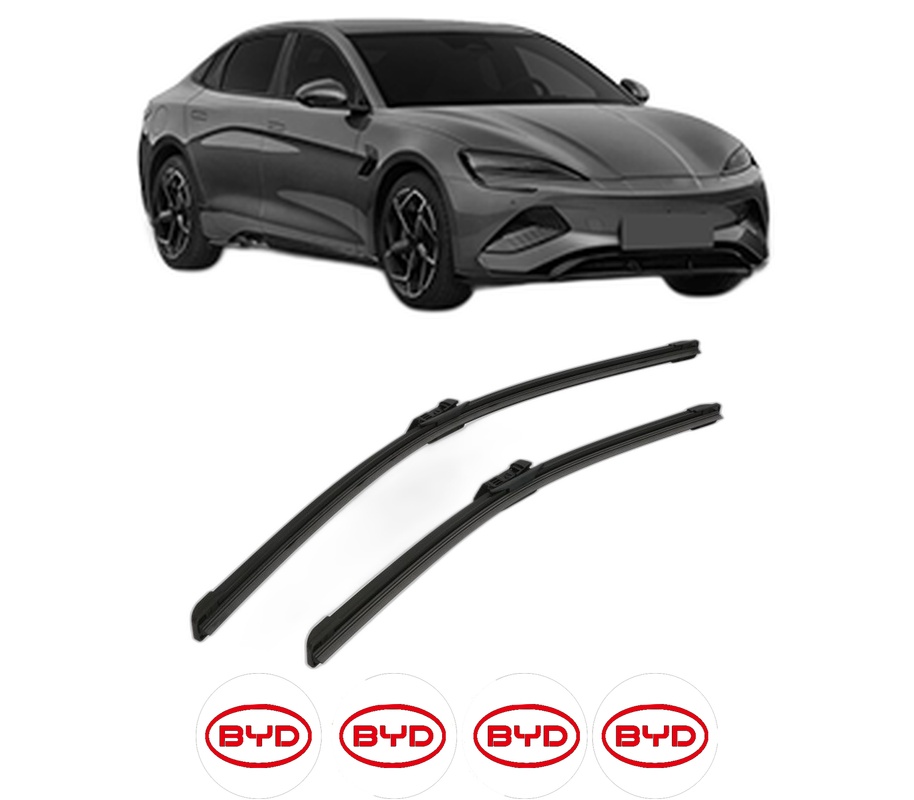 Set stergatoare auto BYD SEAL U din 2024, pentru parbriz auto, 2 bucati, Bosch Aerotwin, din cauciuc siliconat rezistent, 4 Stickere Auto BYD