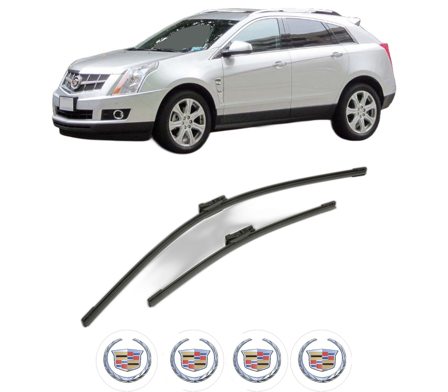 Set stergatoare auto CADILLAC SRX din 2003-2016, pentru parbriz auto, 2 bucati, Bosch Aerotwin, din cauciuc siliconat rezistent, 4 Stickere Auto CADILLAC