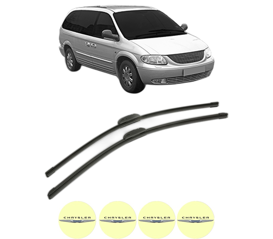 Set stergatoare auto CHRYSLER VOYAGER IV VAN (S_) din 2000, pentru parbriz auto, 2 bucati, Bosch Aerotwin Retrofit, din cauciuc siliconat rezistent, 4 Stickere Auto CHRYSLER