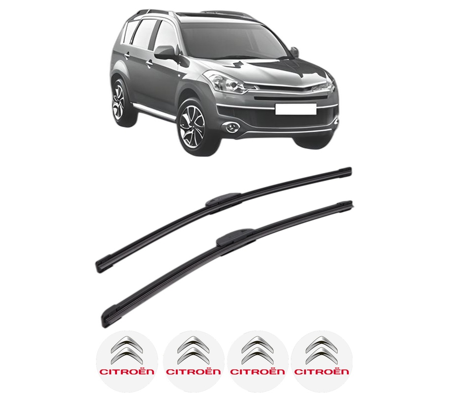 Set stergatoare auto CITROEN C-CROSSER ENTERPRISE (VU_, VV_) din 2009, pentru parbriz auto, 2 bucati, Bosch Aerotwin Retrofit, din cauciuc siliconat rezistent, 4 Stickere Auto CITROEN