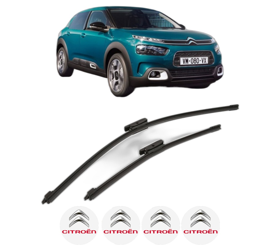 Set stergatoare auto CITROEN C4 CACTUS Van (0B_, 0P_) din 2019, pentru parbriz auto, 2 bucati, Bosch Aerotwin, din cauciuc siliconat rezistent, 4 Stickere Auto CITROEN