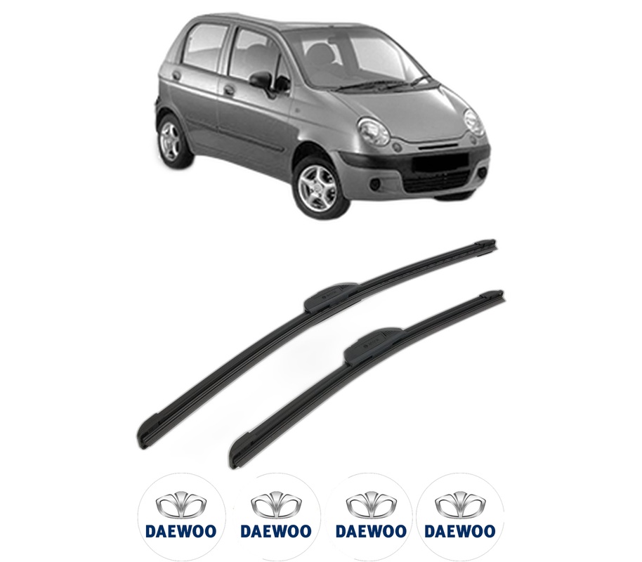 Set stergatoare auto DAEWOO MATIZ (M100, M150) din 1998-2003, pentru parbriz auto, 2 bucati, Bosch Aerotwin Retrofit, din cauciuc siliconat rezistent, 4 Stickere Auto DAEWOO