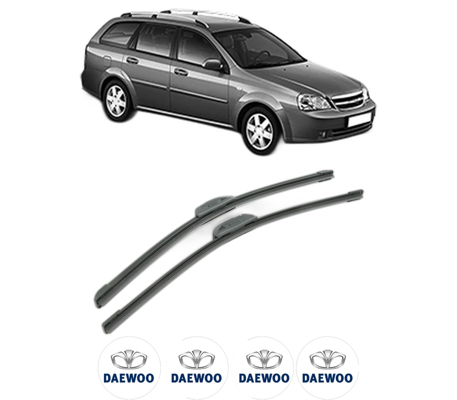 Set stergatoare auto DAEWOO NUBIRA Wagon (J100) din 1997-2000, pentru parbriz auto, 2 bucati, Bosch Aerotwin Retrofit, din cauciuc siliconat rezistent, 4 Stickere Auto DAEWOO